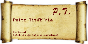 Peltz Titánia névjegykártya
